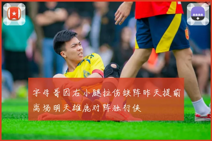 字母哥因右小腿拉伤缺阵昨天提前离场明天雄鹿对阵独行侠